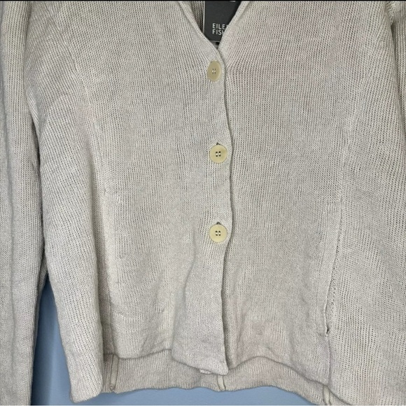 NEW EILEEN FISHER Jacket Women’s Size XS Notch Collar Jacket Cardigan Bone - Picture 5 of 7